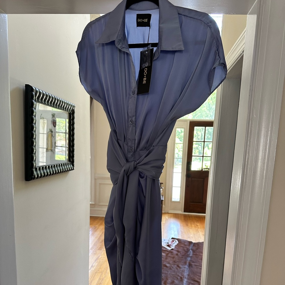 Cute silk dress, pretty pale blue. Never worn, still has tags. - Picture 2 of 3